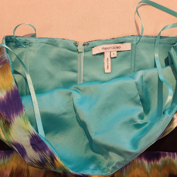 Max and Cleo Strapless Mini Dress Sz 8 bubble hem boho cocktail wedding party - Picture 6 of 9